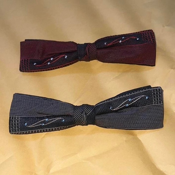 Rockabilly Style Clip On Bow ties - Picture 3 of 6